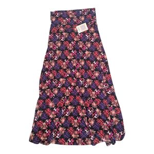 LuLaRoe Maxi skirt, size L, multi color, pink, purple